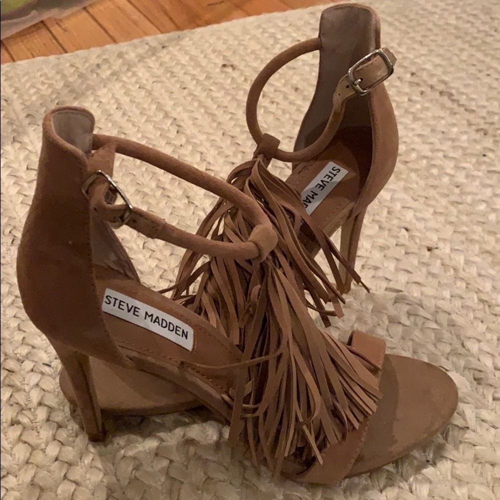 Steve Madden Tan Fringe Heel